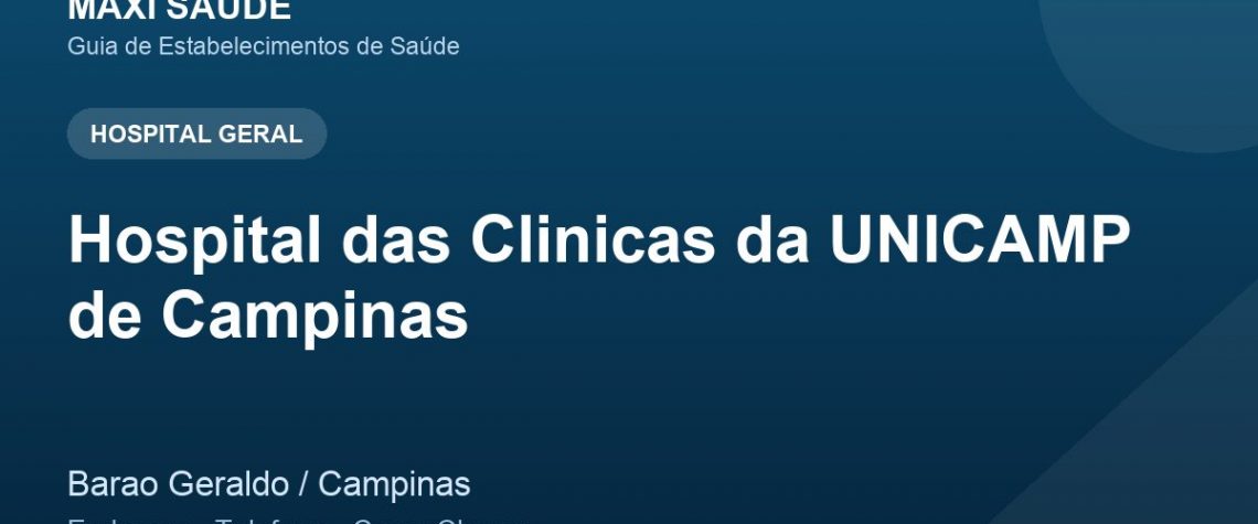 Hospital das Clinicas da UNICAMP de Campinas – Endereço, Telefone e Como Chegar adres ve telefon