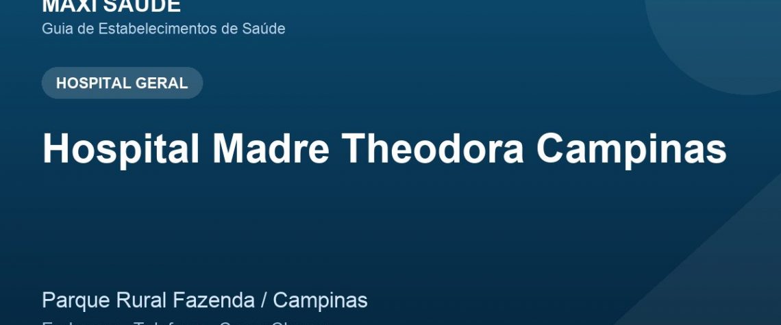 Hospital Madre Theodora Campinas – Endereço, Telefone e Como Chegar adres ve telefon