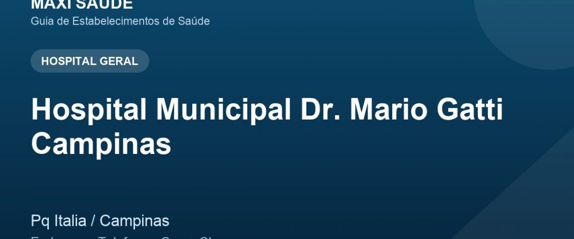 Hospital Municipal Dr. Mario Gatti Campinas – Endereço, Telefone e Como Chegar adres ve telefon