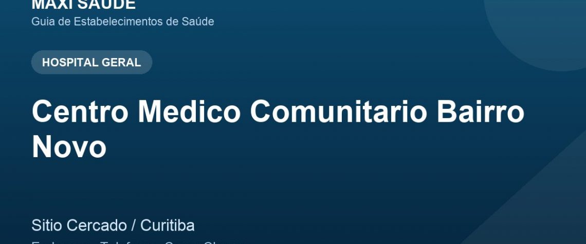 Centro Medico Comunitario Bairro Novo – Endereço, Telefone e Como Chegar adres ve telefon