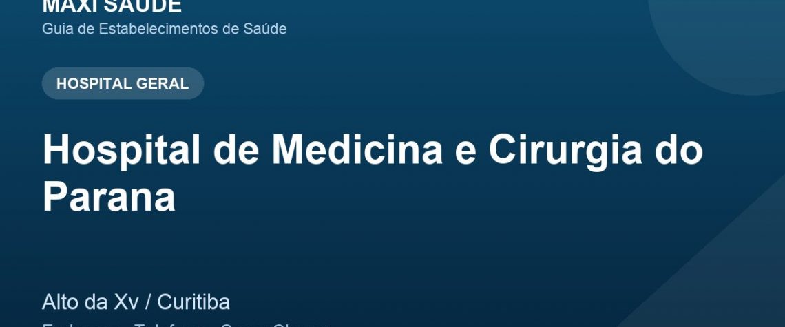 Hospital de Medicina e Cirurgia do Parana – Endereço, Telefone e Como Chegar adres ve telefon