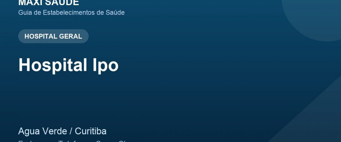 Hospital Ipo – Endereço, Telefone e Como Chegar adres ve telefon