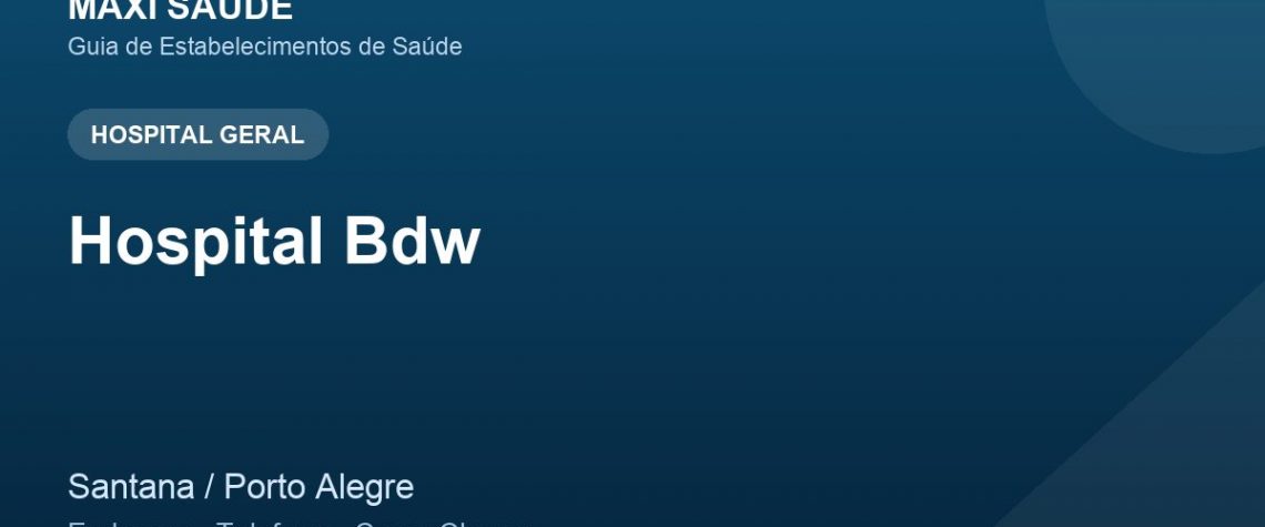 Hospital Bdw – Endereço, Telefone e Como Chegar adres ve telefon