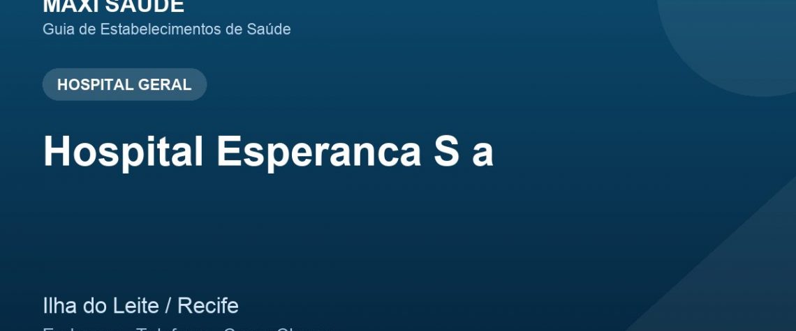 Hospital Esperanca S a – Endereço, Telefone e Como Chegar adres ve telefon