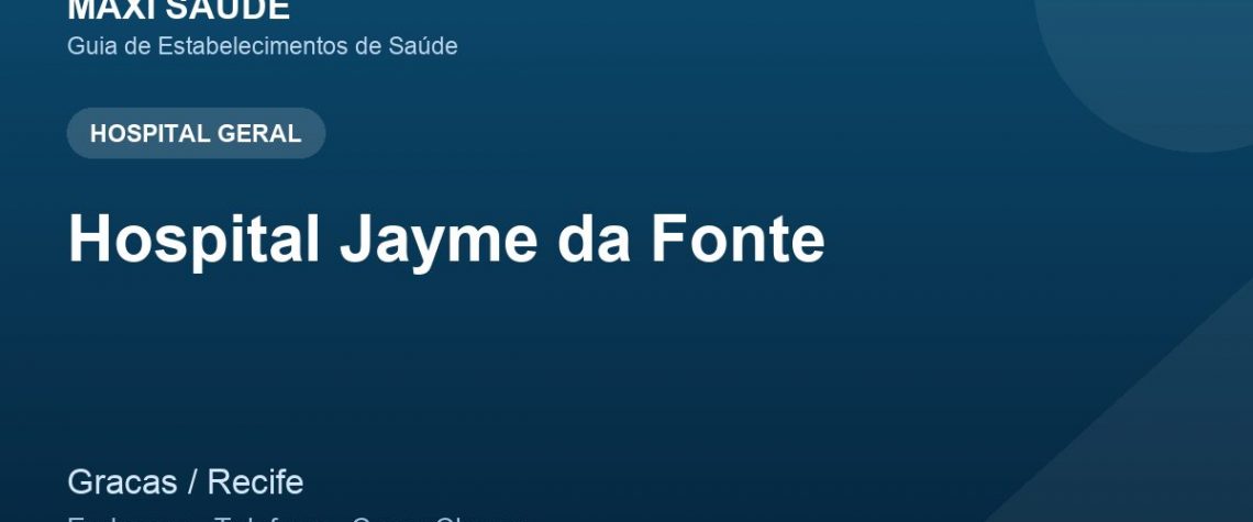 Hospital Jayme da Fonte – Endereço, Telefone e Como Chegar adres ve telefon