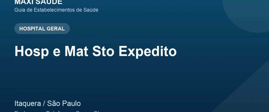 Hosp e Mat Sto Expedito – Endereço, Telefone e Como Chegar adres ve telefon