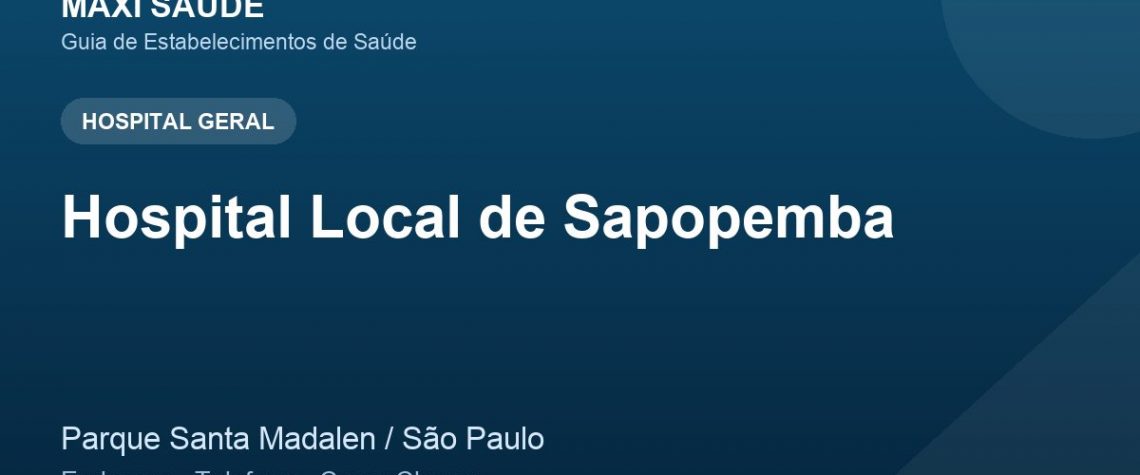 Hospital Local de Sapopemba – Endereço, Telefone e Como Chegar adres ve telefon