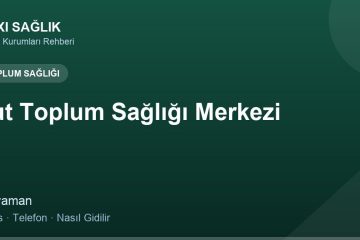 Tut Toplum Sağlığı Merkezi adres ve telefon