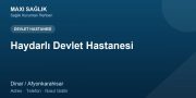 Haydarlı Devlet Hastanesi adres ve telefon