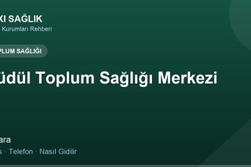 Güdül Toplum Sağlığı Merkezi adres ve telefon