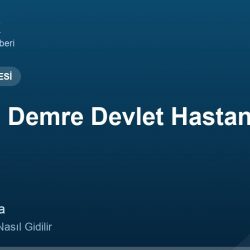 Antalya Demre Devlet Hastanesi adres ve telefon