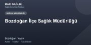 Bozdoğan İlçe Sağlık Müdürlüğü adres ve telefon