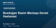 Bozdoğan Rasim Menteşe Devlet Hastanesi adres ve telefon