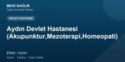 Aydın Devlet Hastanesi (Akupunktur,Mezoterapi,Homeopati) adres ve telefon