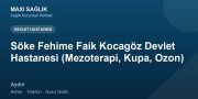 Söke Fehime Faik Kocagöz Devlet Hastanesi (Mezoterapi, Kupa, Ozon) adres ve telefon