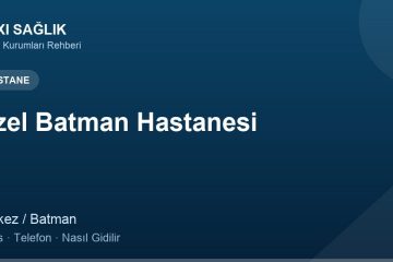 Özel Batman Hastanesi adres ve telefon