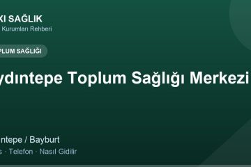 Aydıntepe Toplum Sağlığı Merkezi adres ve telefon