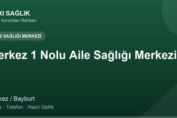 Merkez 1 Nolu Aile Sağlığı Merkezi adres ve telefon