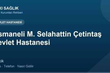 Osmaneli M. Selahattin Çetintaş Devlet Hastanesi adres ve telefon