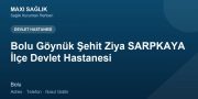 Bolu Göynük Şehit Ziya SARPKAYA İlçe Devlet Hastanesi adres ve telefon