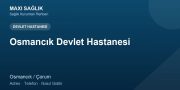 Osmancık Devlet Hastanesi adres ve telefon