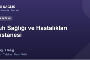 Ruh Sağlığı ve Hastalıkları Hastanesi adres ve telefon