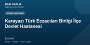Karayazı Türk Eczacıları Birliği İlçe Devlet Hastanesi adres ve telefon