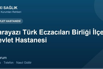 Karayazı Türk Eczacıları Birliği İlçe Devlet Hastanesi adres ve telefon